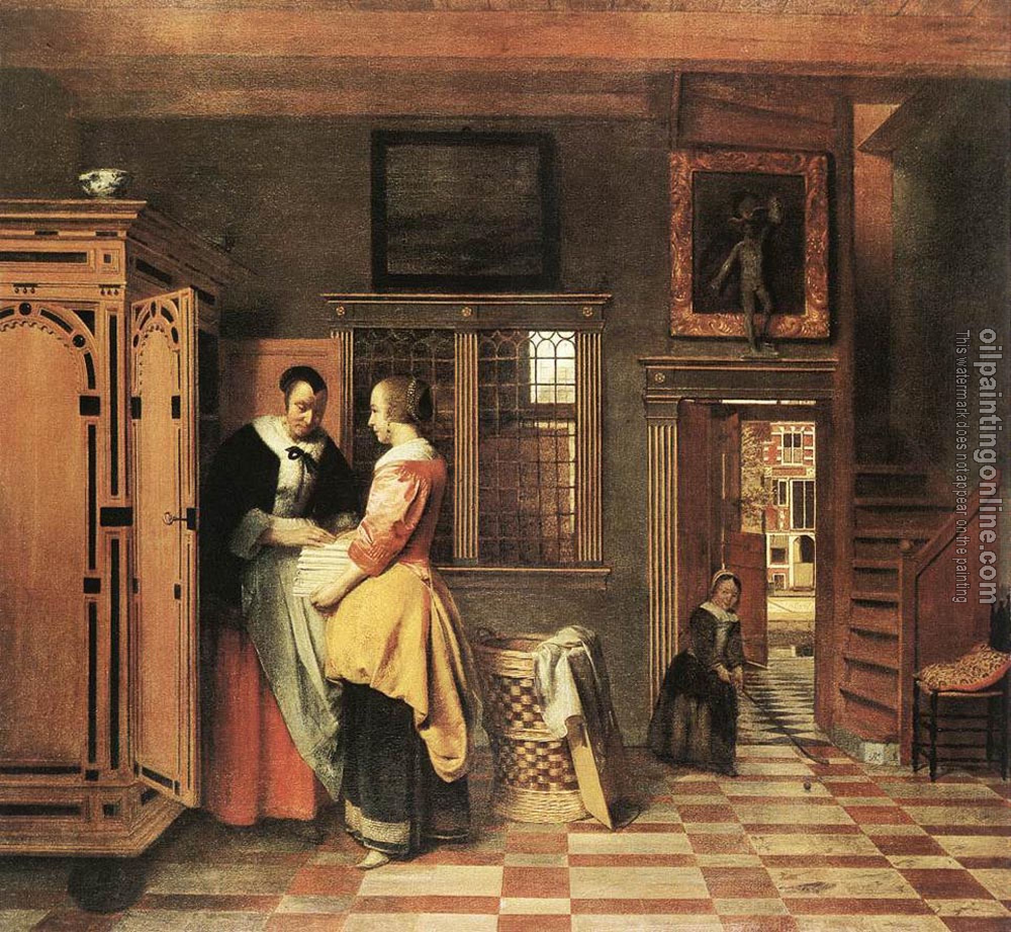 Pieter de Hooch - At the Linen Closet